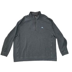Tommy Bahama Gray 1/4 Zip Pullover 3XB